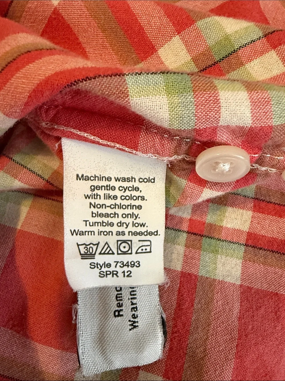 J. Crew Red Green White Plaid Button-Down Shirt